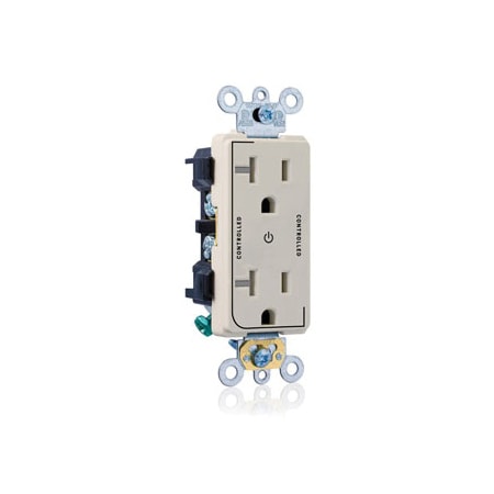 Leviton ELECTRICAL RECEPTACLES 2 CONTROLLED DEC REC 20A - LT ALMOND 16352-2PT